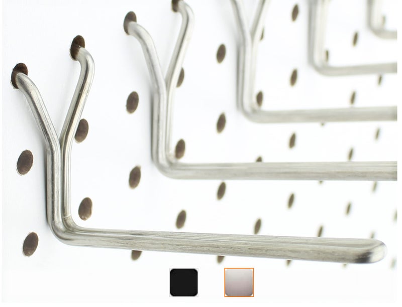 Right Arrange Stainless Steel Pegboard Hooks 50-Pack 4" L Hook - Will Not Fall Out, Fits Any Peg Board - Organize Tools, Accessories, Workbench, Garage Storage, Kitchen, Crafts, Jewelry, Retail - Image 1